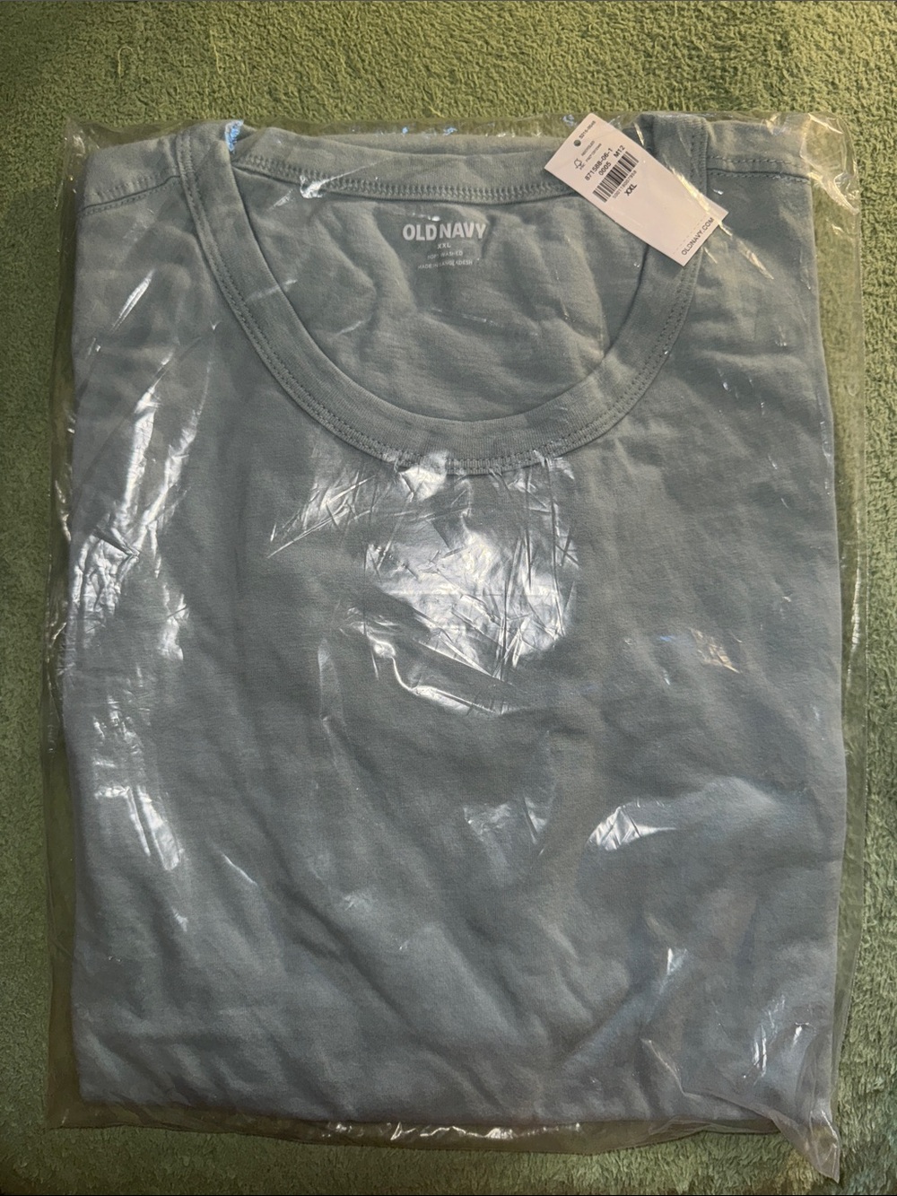 Old Navy Ionian Sea Blue Short-Sleeve Rib-Knit Crew Tee